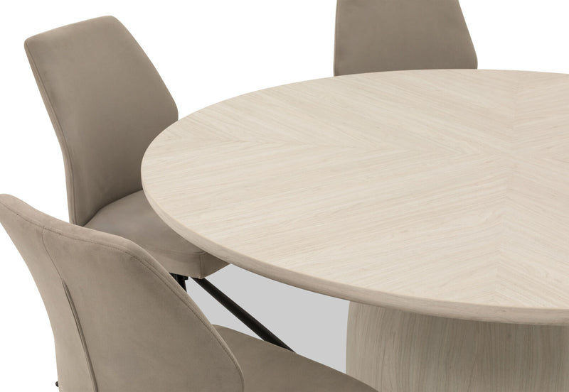 VIOLETTA 7 PIECE DINING SUITE  WHITE/GREY