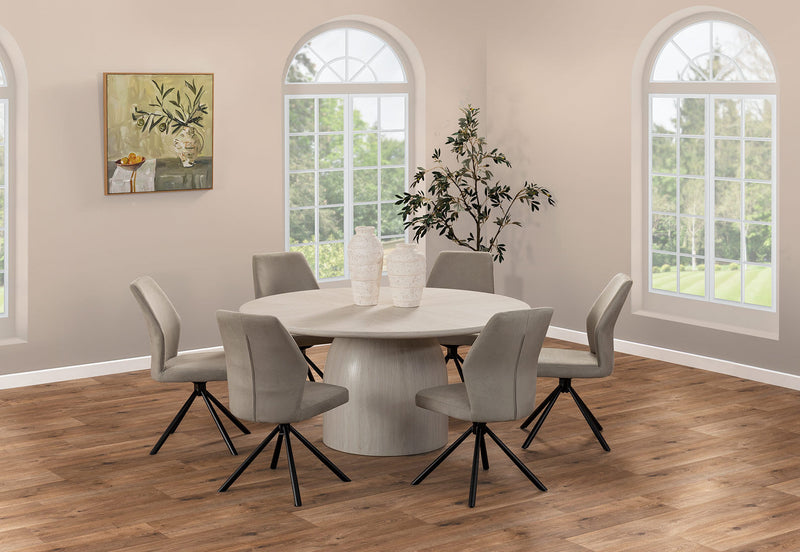 VIOLETTA 7 PIECE DINING SUITE  WHITE/GREY