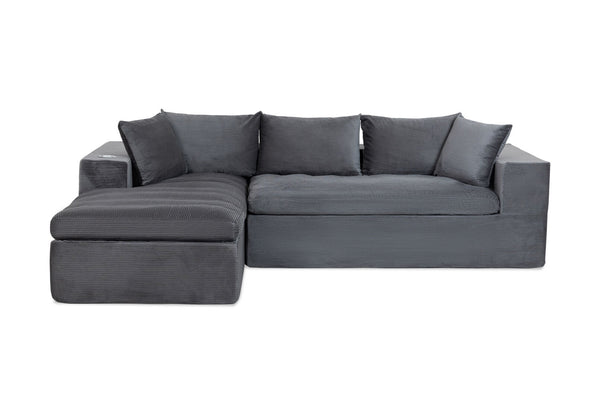 LECCE 3 SEAT SOFA WITH LHF CHAISE DARK GREY
