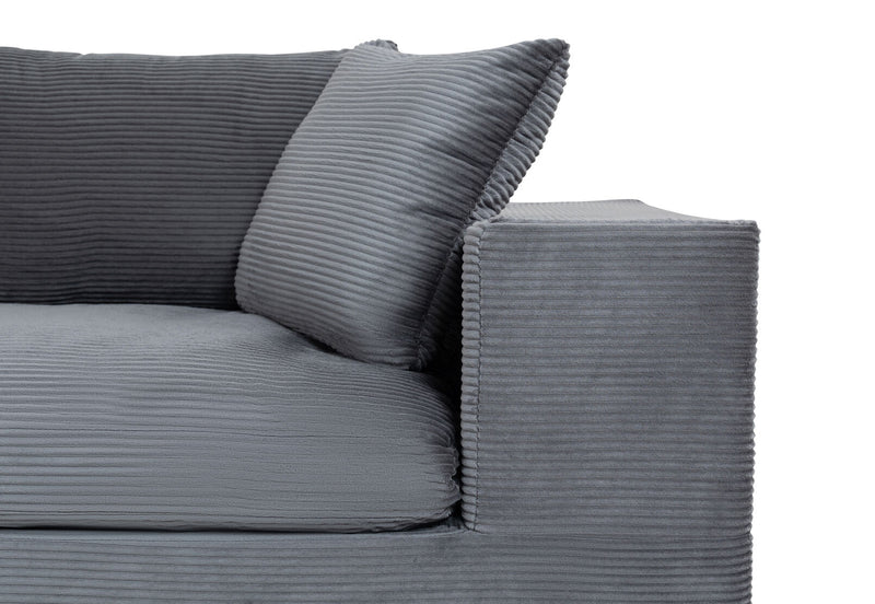 LECCE 3 SEAT SOFA WITH LHF CHAISE DARK GREY