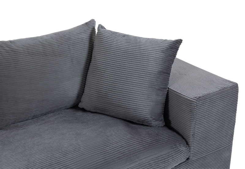 LECCE 3 SEAT SOFA WITH LHF CHAISE DARK GREY