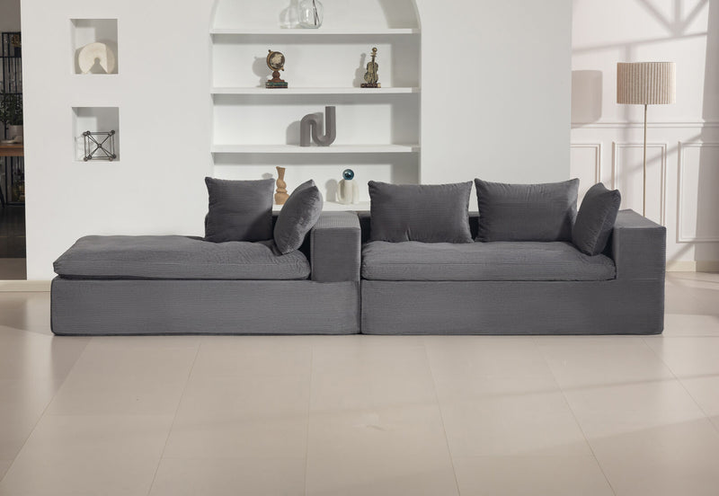 LECCE 3 SEAT SOFA WITH LHF CHAISE DARK GREY