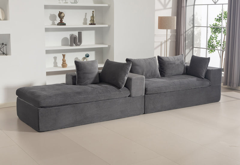 LECCE 3 SEAT SOFA WITH LHF CHAISE DARK GREY
