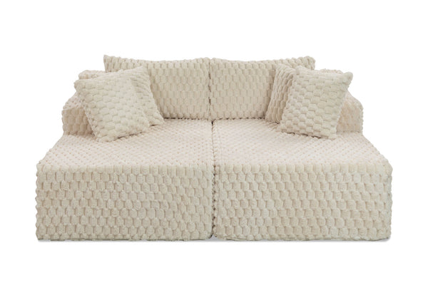 MACERATA 2 SEAT CHAISE SOFA CREAM