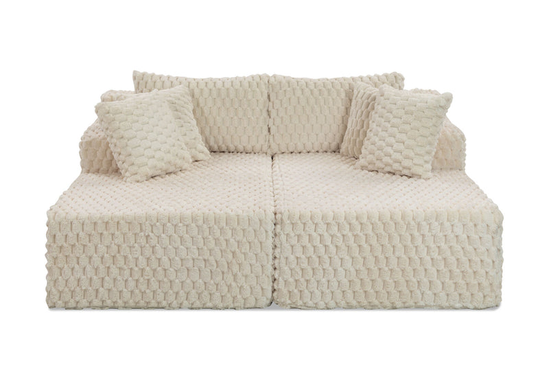 MACERATA 2 SEAT CHAISE SOFA CREAM