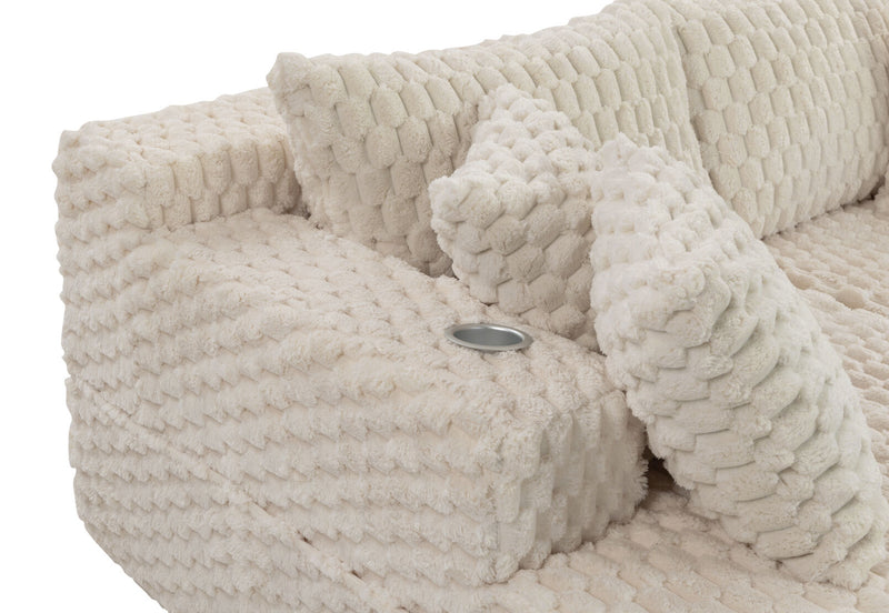 MACERATA 2 SEAT CHAISE SOFA CREAM