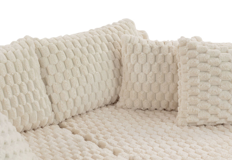 MACERATA 2 SEAT CHAISE SOFA CREAM