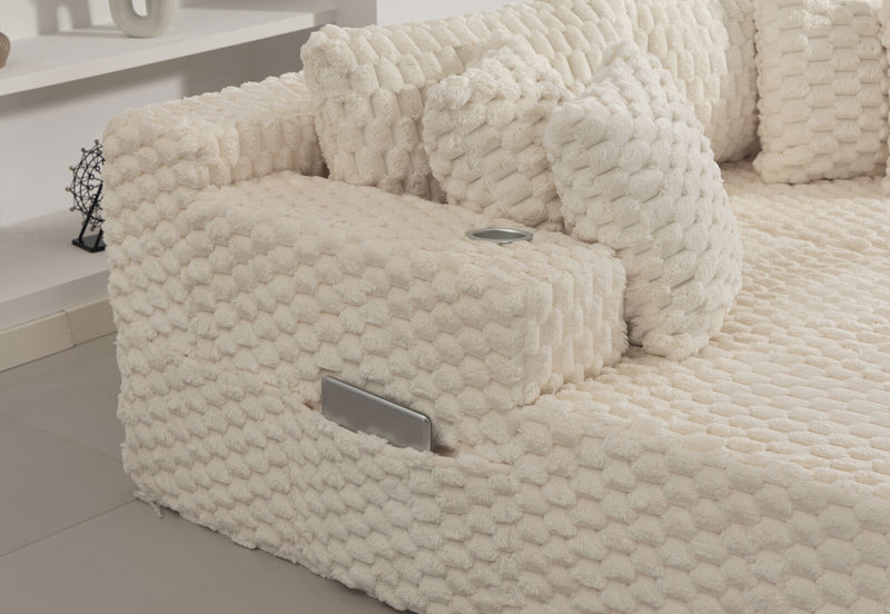 MACERATA 2 SEAT CHAISE SOFA CREAM