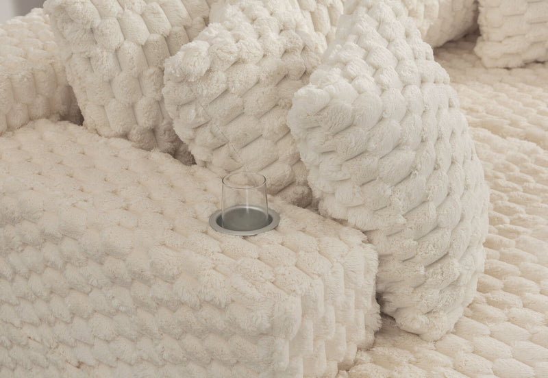 MACERATA 2 SEAT CHAISE SOFA CREAM