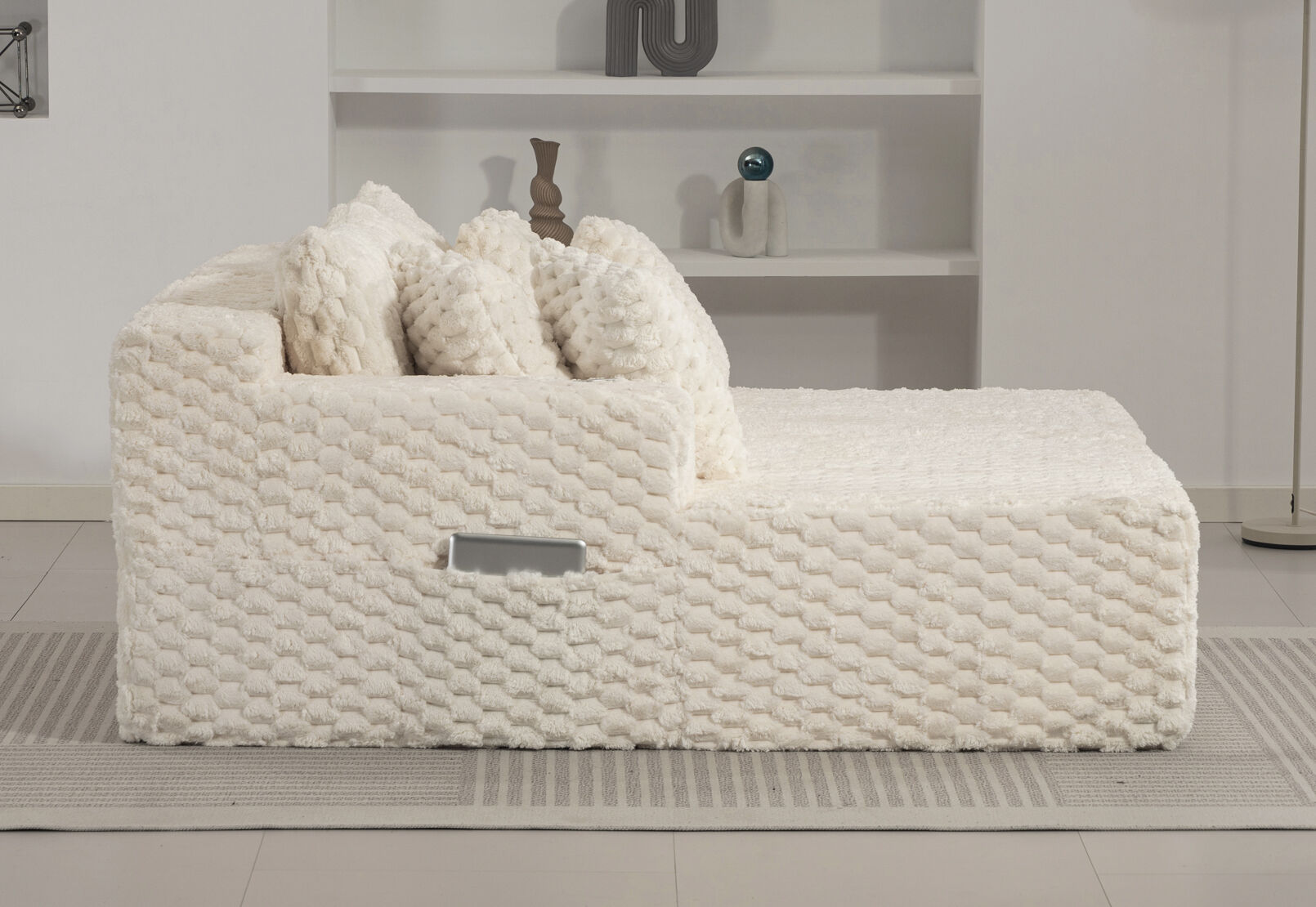 MACERATA 2 SEAT CHAISE SOFA CREAM