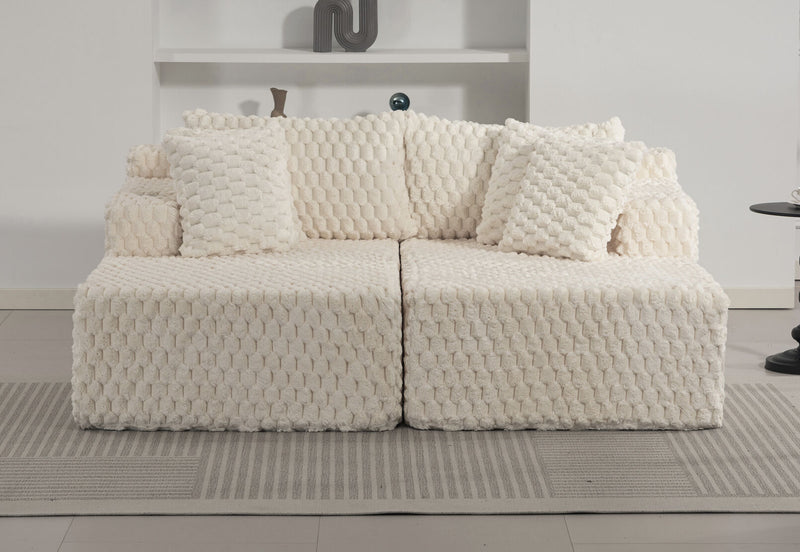 MACERATA 2 SEAT CHAISE SOFA CREAM