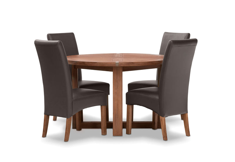 SILVERWOOD MK2 5 PIECE DINING SUITE CHOCOLATE