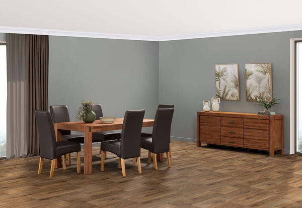 SILVERWOOD MK2 7 PIECE DINING SUITE  CHOCOLATE