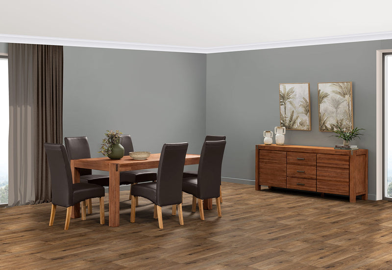 SILVERWOOD MK2 7 PIECE DINING SUITE  CHOCOLATE