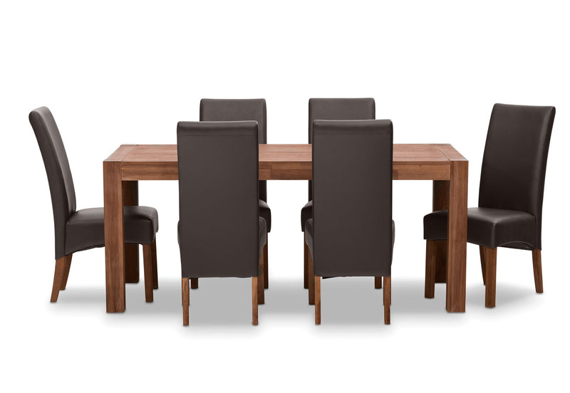 SILVERWOOD MK2 7 PIECE DINING SUITE  CHOCOLATE