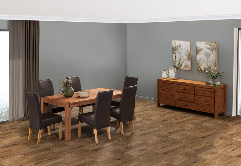 SILVERWOOD MK2 7 PIECE DINING SUITE  CHOCOLATE