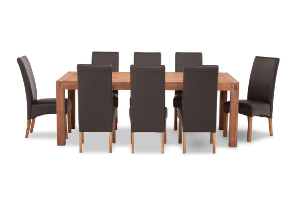 SILVERWOOD MK2 9 PIECE DINING SUITE CHOCOLATE