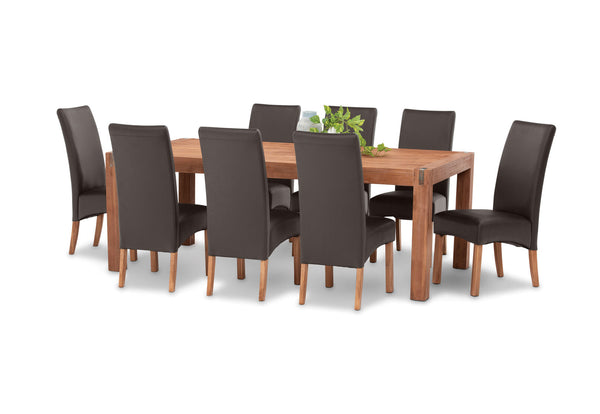 SILVERWOOD MK2 9 PIECE DINING SUITE CHOCOLATE