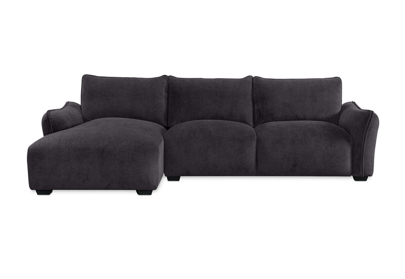 CARMELLO FABRIC 3 SEATER LHF CHAISE DARK GREY