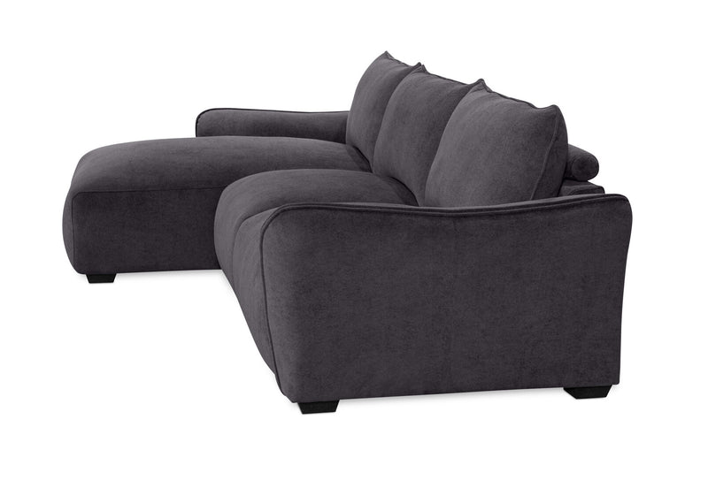 CARMELLO FABRIC 3 SEATER LHF CHAISE DARK GREY