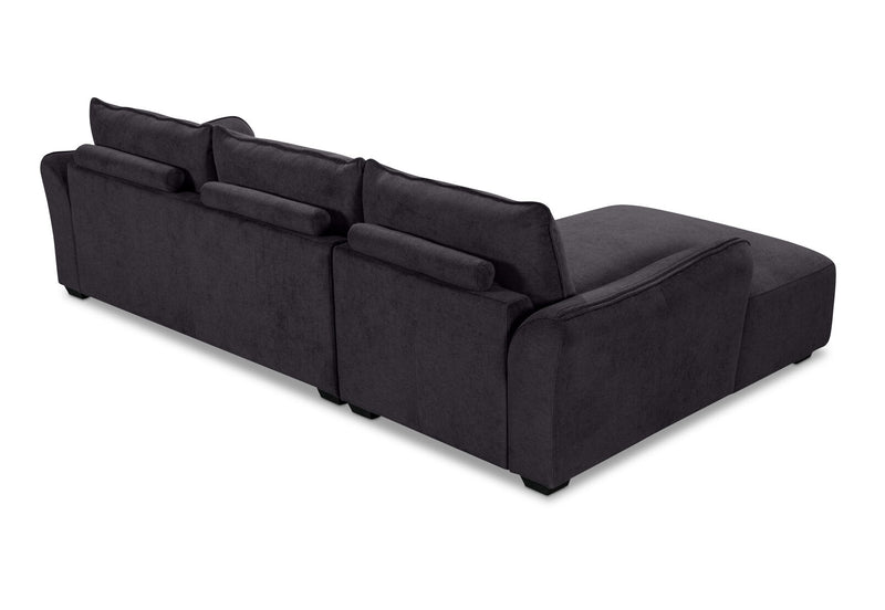 CARMELLO FABRIC 3 SEATER LHF CHAISE DARK GREY