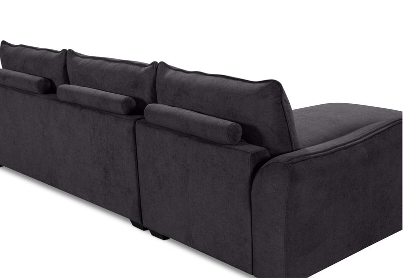 CARMELLO FABRIC 3 SEATER LHF CHAISE DARK GREY