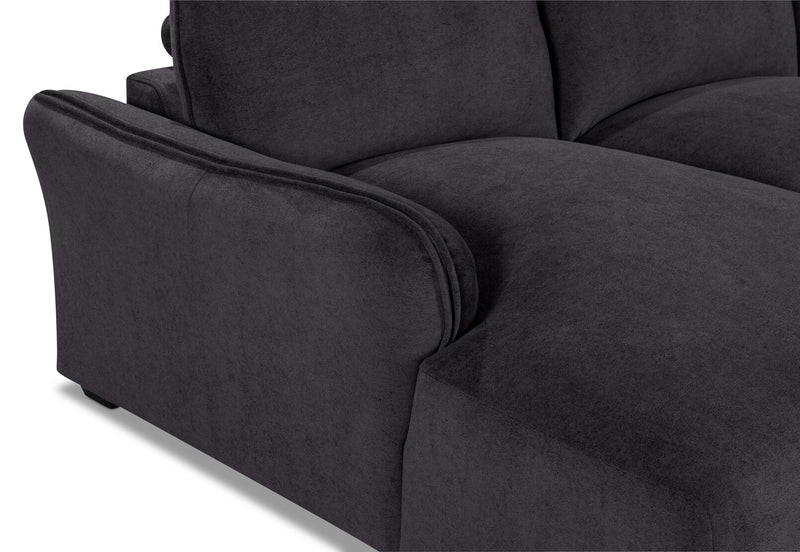 CARMELLO FABRIC 3 SEATER LHF CHAISE DARK GREY