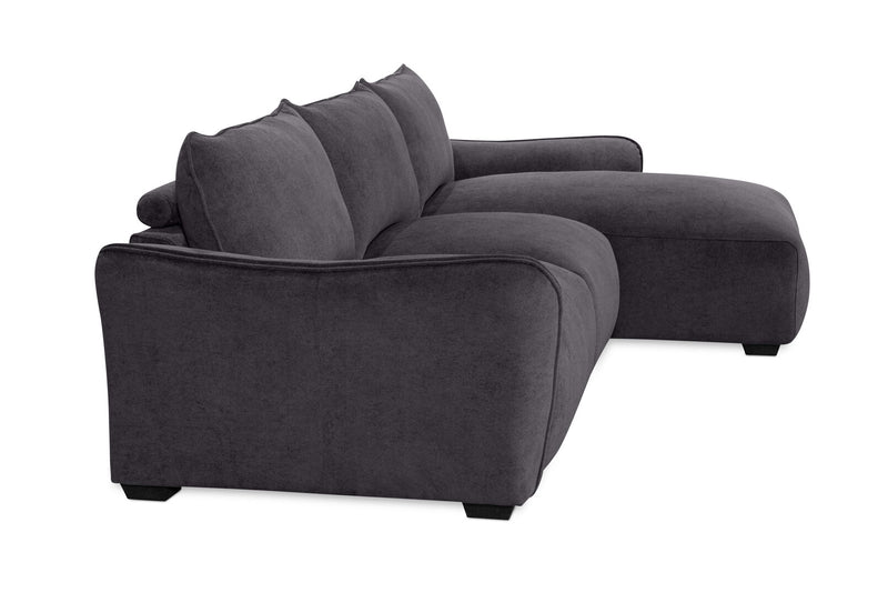 CARMELLO FABRIC 3 SEATER RHF CHAISE DARK GREY