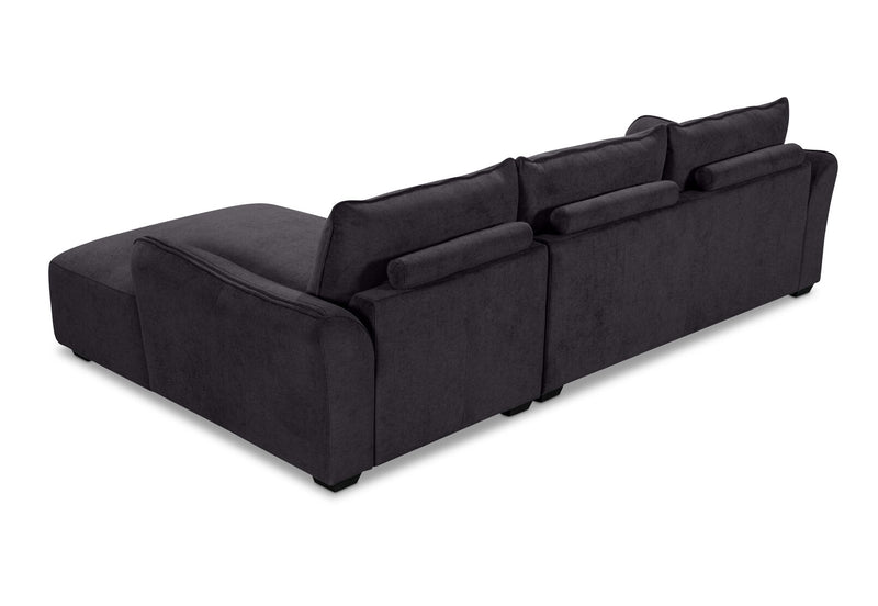 CARMELLO FABRIC 3 SEATER RHF CHAISE DARK GREY