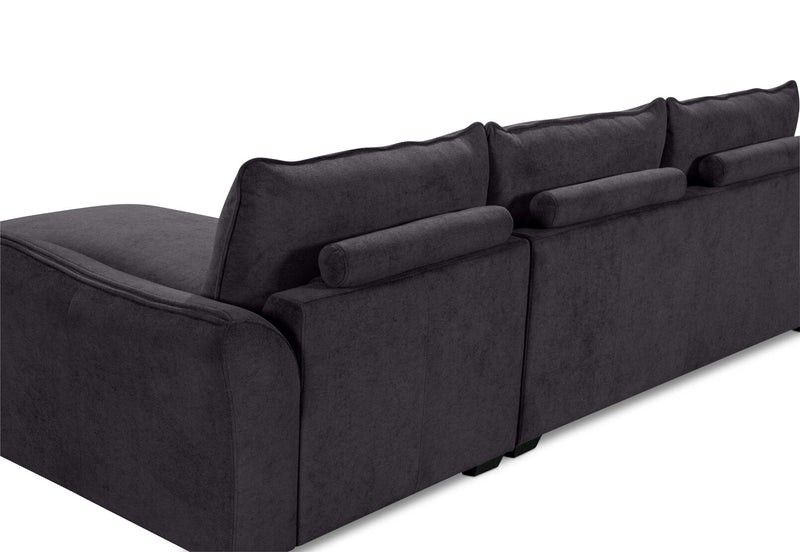 CARMELLO FABRIC 3 SEATER RHF CHAISE DARK GREY