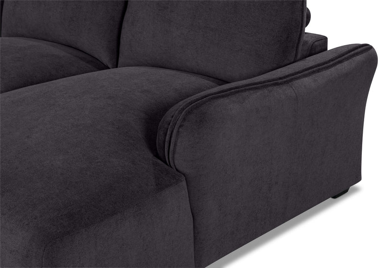 CARMELLO FABRIC 3 SEATER RHF CHAISE DARK GREY