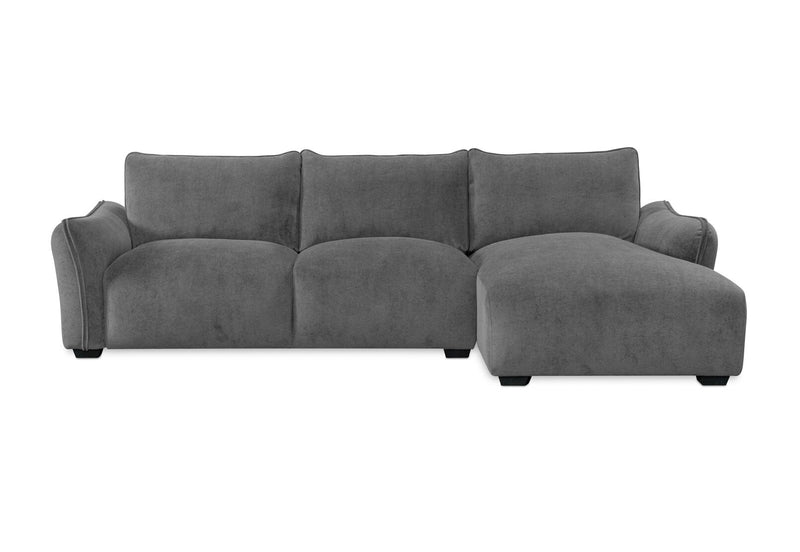 CARMELLO FABRIC 3 SEATER RHF CHAISE GREY