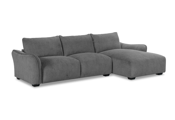 CARMELLO FABRIC 3 SEATER RHF CHAISE GREY