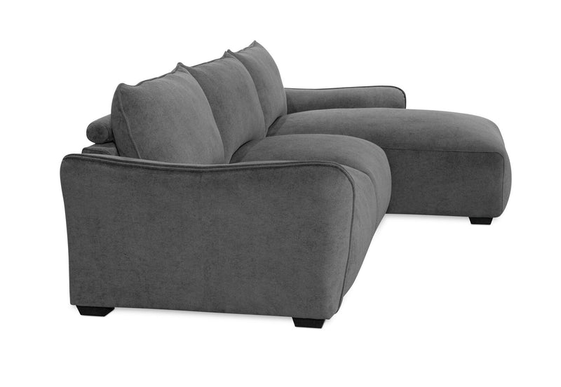 CARMELLO FABRIC 3 SEATER RHF CHAISE GREY