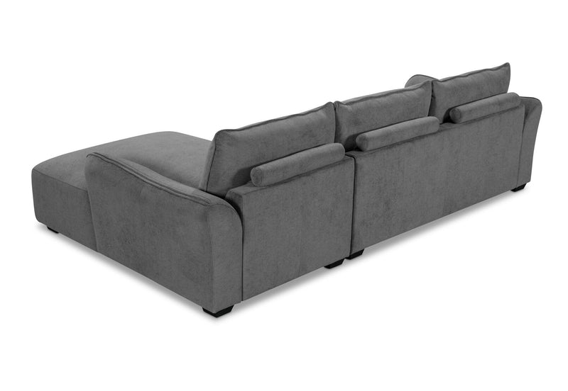 CARMELLO FABRIC 3 SEATER RHF CHAISE GREY
