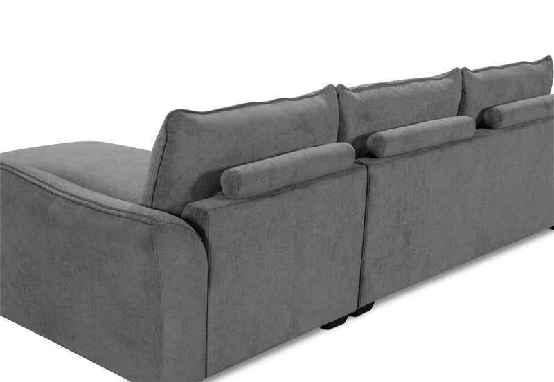 CARMELLO FABRIC 3 SEATER RHF CHAISE GREY