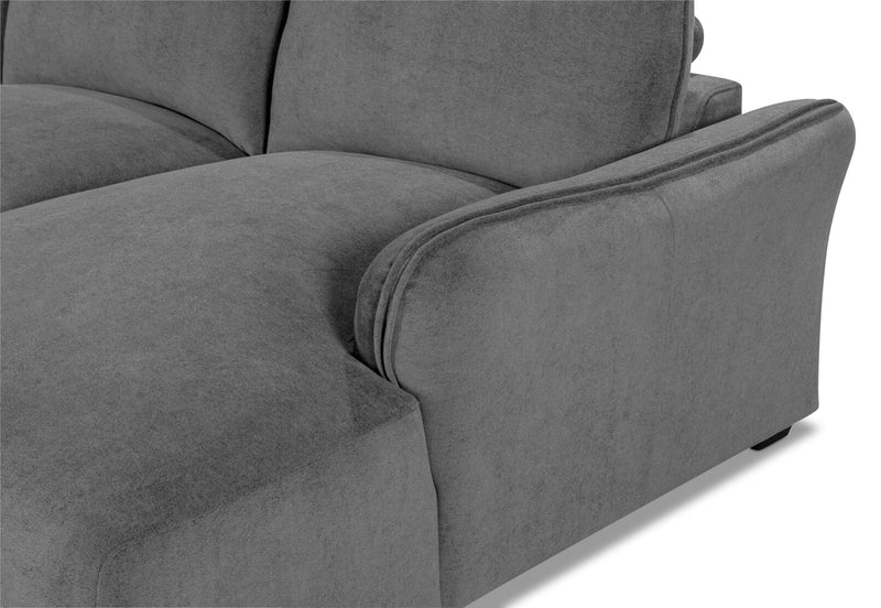 CARMELLO FABRIC 3 SEATER RHF CHAISE GREY