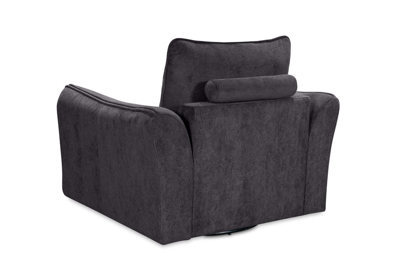 CARMELLO FABRIC SWIVEL CHAIR DARK GREY