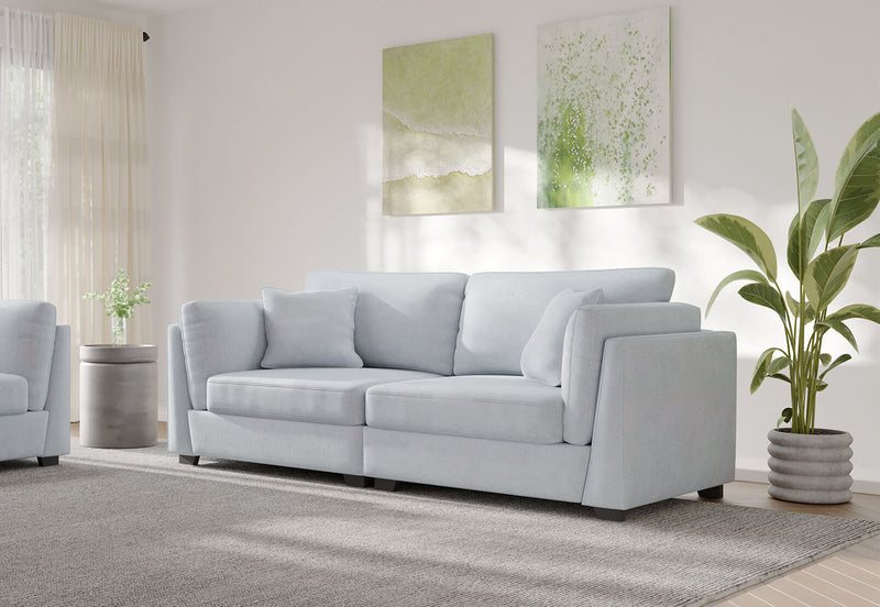 RAMI FABRIC 3 SEATER SOFA LIGHT GREY