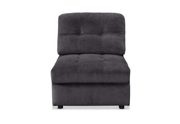 BEVERLY FABRIC MODULAR ARMLESS CHAIR DARK GREY