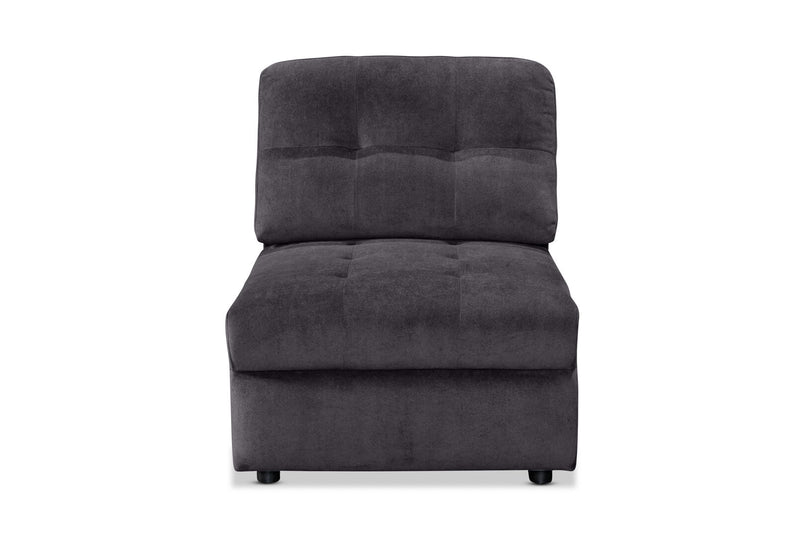 BEVERLY FABRIC MODULAR ARMLESS CHAIR DARK GREY