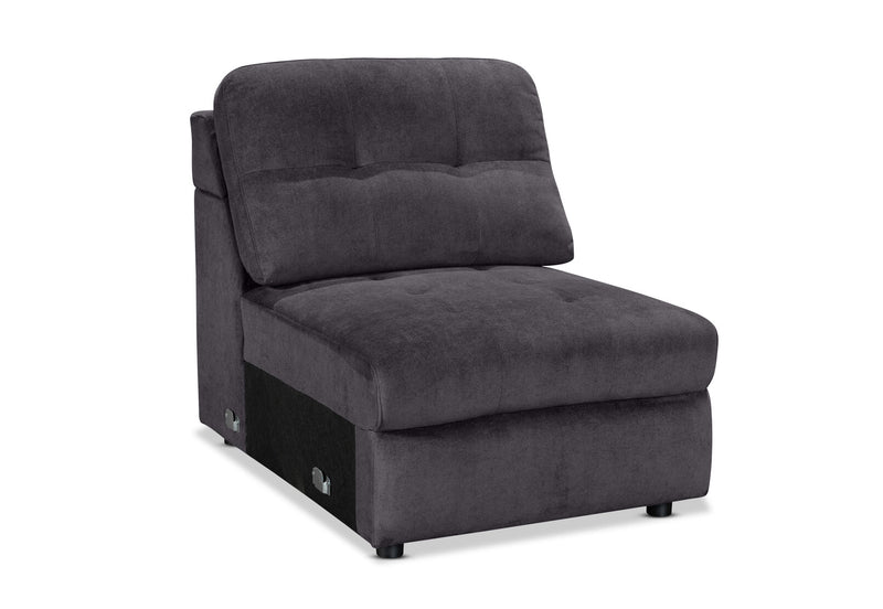 BEVERLY FABRIC MODULAR ARMLESS CHAIR DARK GREY