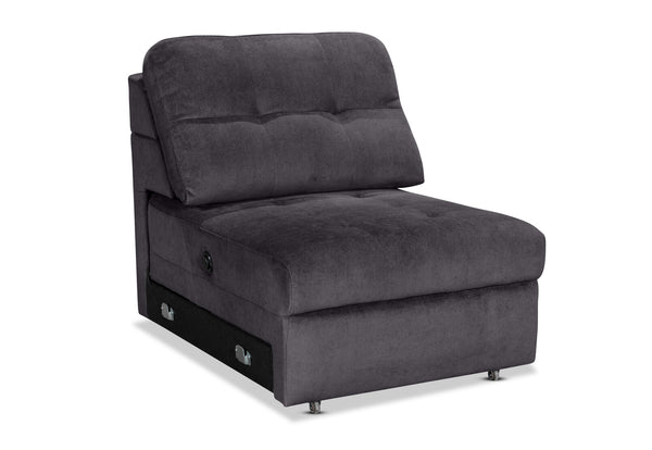 BEVERLY FABRIC MODULAR ARMLESS ELECTRIC SLIDER DARK GREY