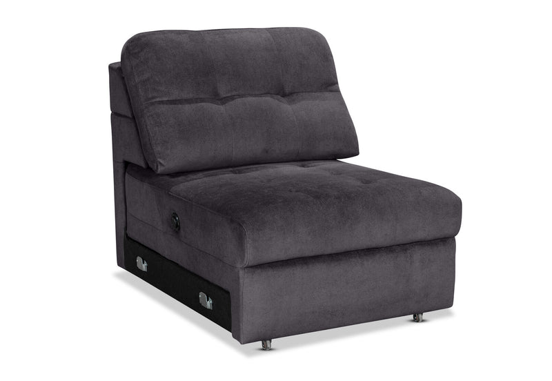 BEVERLY FABRIC MODULAR ARMLESS ELECTRIC SLIDER DARK GREY