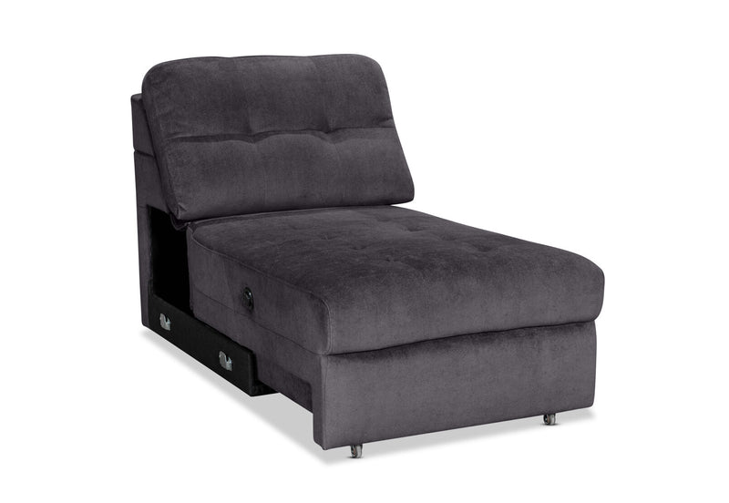 BEVERLY FABRIC MODULAR ARMLESS ELECTRIC SLIDER DARK GREY