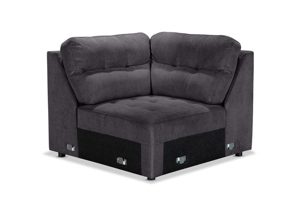BEVERLY FABRIC MODULAR CORNER WEDGE DARK GREY