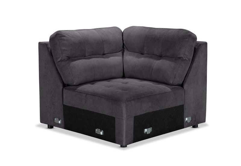 BEVERLY FABRIC MODULAR CORNER WEDGE DARK GREY