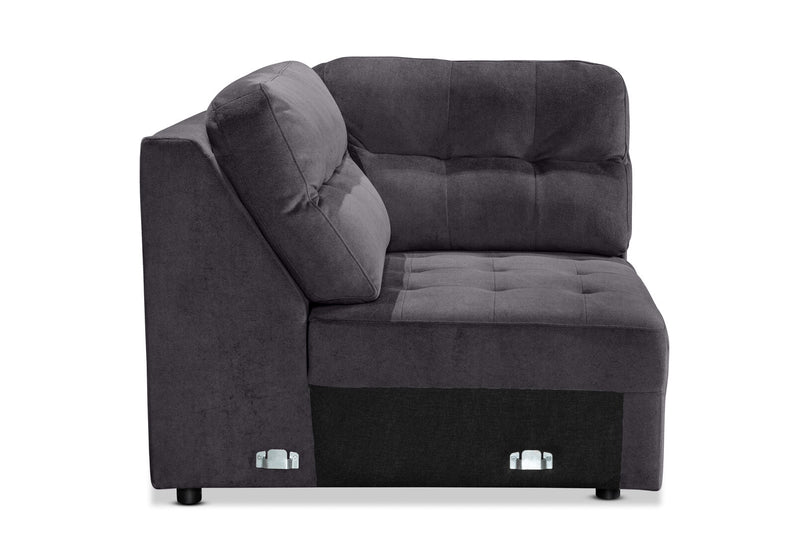 BEVERLY FABRIC MODULAR CORNER WEDGE DARK GREY