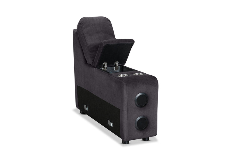 BEVERLY FABRIC MODULAR CONSOLE DARK GREY