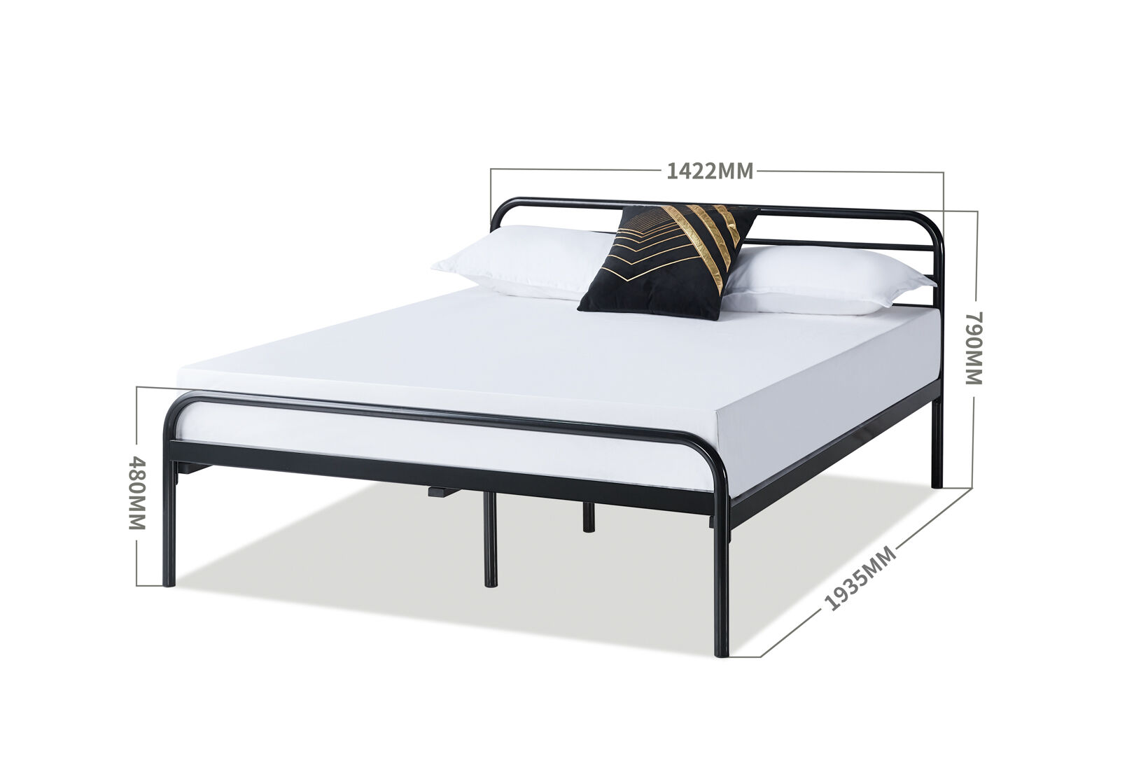 SALERNO DOUBLE BED GLOSS BLACK